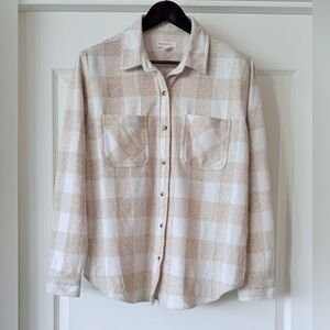Beachlunchlounge Cream Plaid Shirt